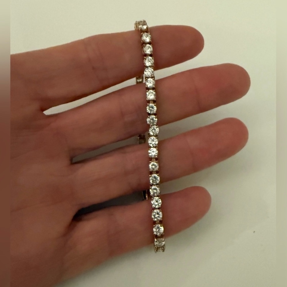 Vintage Gold-Tone 7.75” Tennis Bracelet - Picture 5 of 5